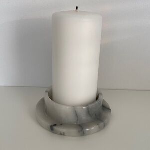 Marble candle holder with candle